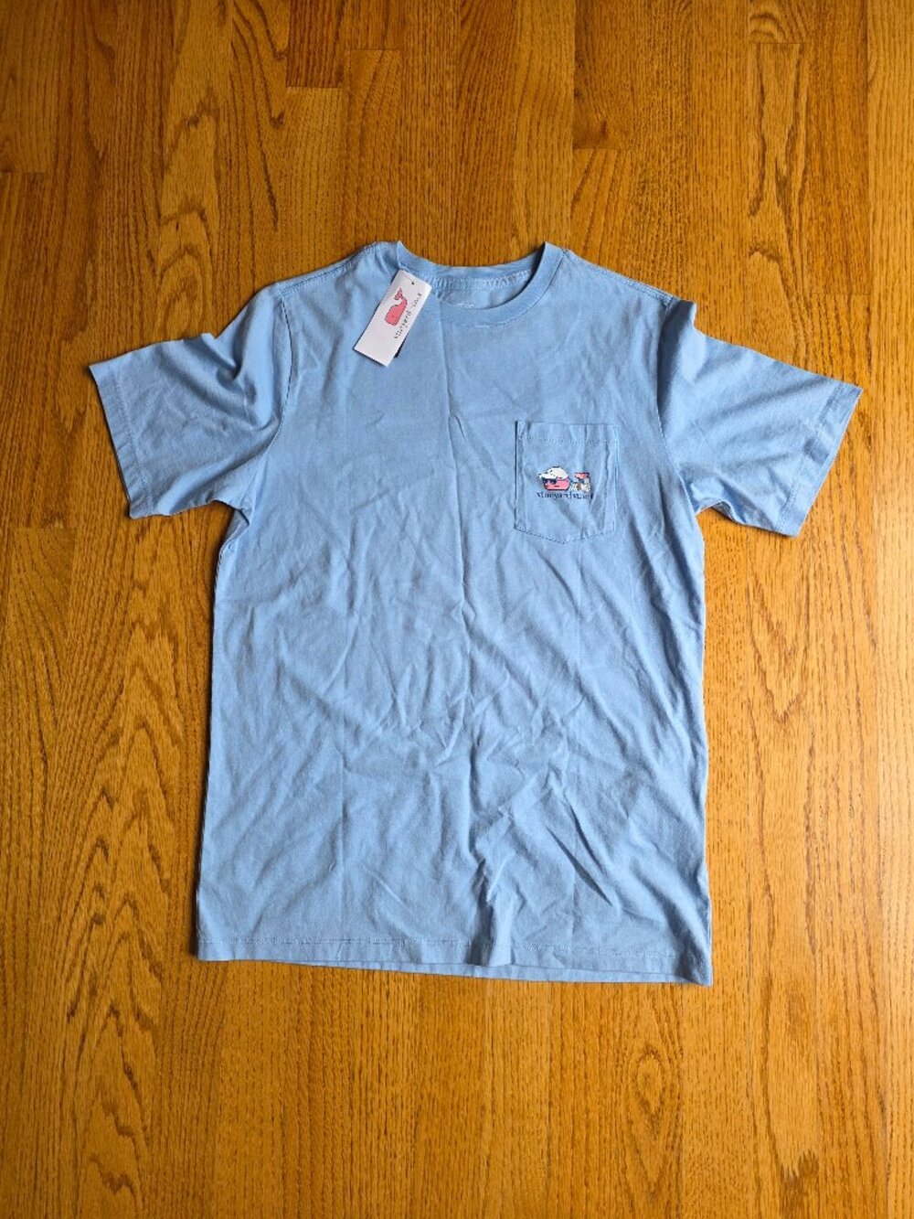 Vineyard Vine's Light Blue Whale T-Shirt | Large 16 | Short Sleeve Camping NEW